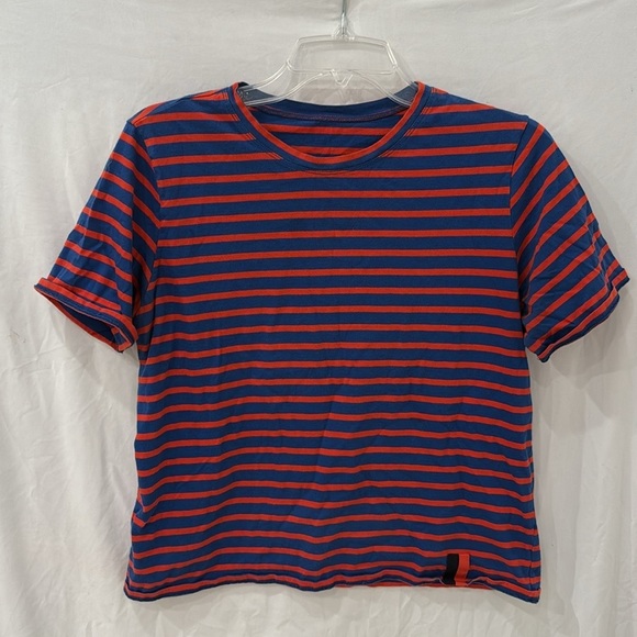 Kule Classic Breton Striped T Shirt red and blue made in Portugal 100 cotton - Picture 3 of 8